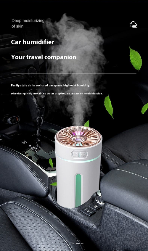 Hot Sale Car Small Air Humidifier Aroma Diffuser Smart Usb Mist Humidifier Purifier Rainbow USB Plug Cars Manual 300ML
