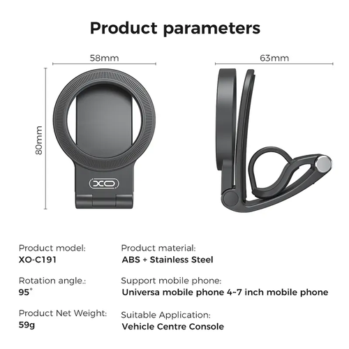 Magnetic Car Phone Mount, Hands Free Cell Phone Holder Clip Car Accessories fit 95° Adjustable Car Phone Holder for Magsafe Phone Holders