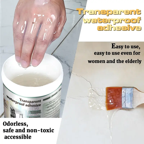 Transparent Waterproof Coating, Invisible WaterproofAgent ,Transparent Waterproof Sealan, Indoor & Outdoor Waterproof Coating Concrete Sealant Super Strong Adhesion rubber