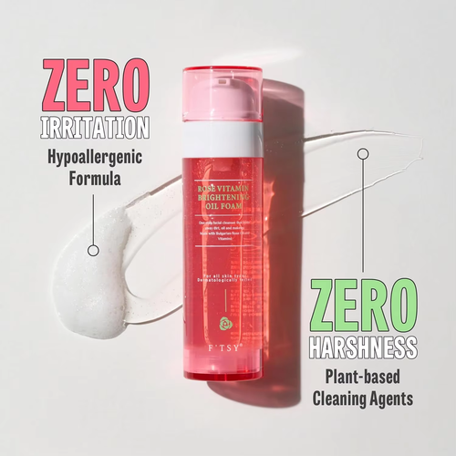 Korean Brands Rose Vitamin Cleanser Brightening Exfoliation Hydrating Facial Cleanser for Dry Sensitive Skin