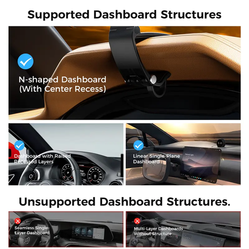 Magnetic Car Phone Mount, Hands Free Cell Phone Holder Clip Car Accessories fit 95° Adjustable Car Phone Holder for Magsafe Phone Holders