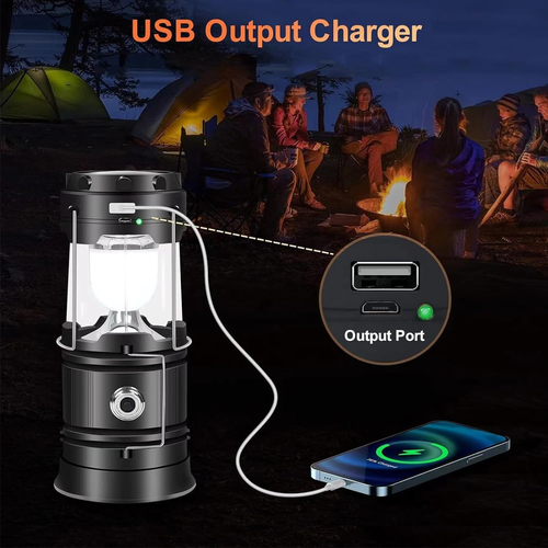 Solar Camping Lantern 2-Pack - Rechargeable LED Lights, Magnetic Base & Foldable Hanging Hook- Collapsible Lamp Battery Powered Perfect for Power Outages, Hiking, Emergencies Adjustable Flashlight Adjustable Tactical