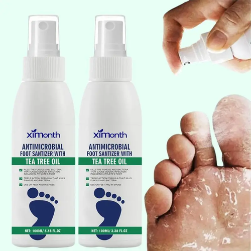 (2 bottles)Tea Tree Oil Foot Spray - Plantar Moisturizing Deodorant for Odor Control & Dry Feet Care, Natural Foot Sanitizer with Antifungal Properties,Ximonth Clear Foot Sanitizer Spray,for Foot & Shoe Freshness