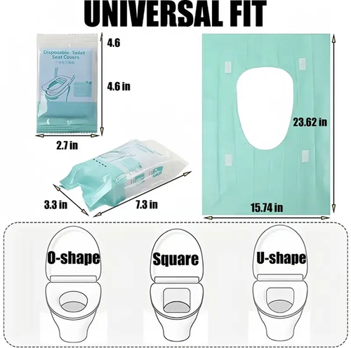 Disposable Toilet Seat Covers (20-Pack), 16x24in Nylon Plain Waterproof Portable Non-Slip Individually Wrapped Boxed Toilet Accessories Cover for Bathrooms Home Bathroom Hygiene Essentials