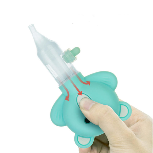 Cute Bear Baby Nasal Aspirator New Manual Silicone Pump-Type Anti-Reverse Flow Nasal Eco-Friendly Food Grade Safety