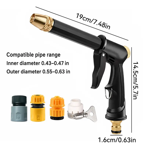 Portable High Pressure Water Sprayer, Adjustable Garden Hose Nozzle Sprayer, Car Washing & Maintenance Tool, Pet Cleaning Tool (Includes A 10-Meter Water Hose)