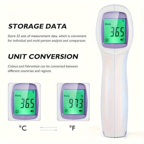 Smart Thermometer With Fever Alarm and Instant Accuracy Readings Forehead Electronic Infrared Flexible Digital Thermometer