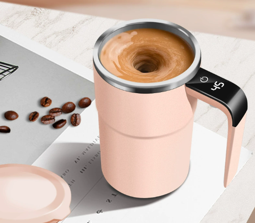 SelfStirring Coffee Mug, Rechargeable Self Stirring Mug with Sliding Lid, Automatic Cup, Electric Stirring Cup for Coffee, Tea, Milk 13.5oz