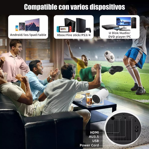 Portable Mini Android 1080p,4K Projector (2000–2500 Lumens, Built-in Hi-Fi Stereo Speakers, LED Lamp) – Suitable for Business Use