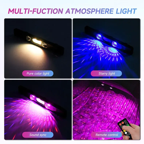 Car LED Decorative Ambient Light In-car USB Charging Foot Modification Free Wiring Colorful Voice Controlled Atmosphere Light