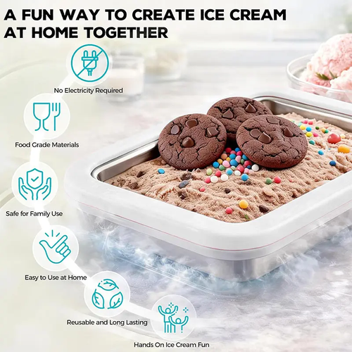 Ice Cream Roll Maker for Kids, Rolled Ice Cream Maker with Scrapers, Easy Bake Ice Cream Maker at Home for Making Rolled Ice Cream Soft Serve Slushies Frozen Yogurt Sorbet and Gelato, 2026 New Upgrade