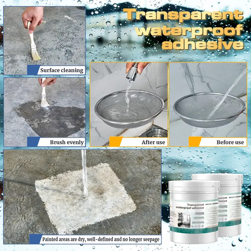 Transparent Waterproof Coating, Invisible WaterproofAgent ,Transparent Waterproof Sealan, Indoor & Outdoor Waterproof Coating Concrete Sealant Super Strong Adhesion rubber