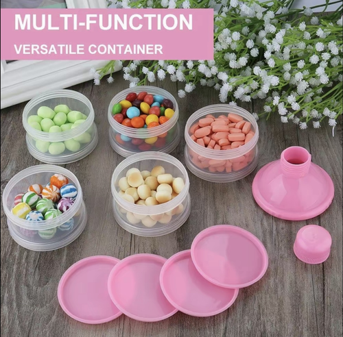 Formula Dispenser On The Go, 5 Compartments Stackable Formula Container for Travel, Baby Milk Powder Kids Snack Container, BPA Free