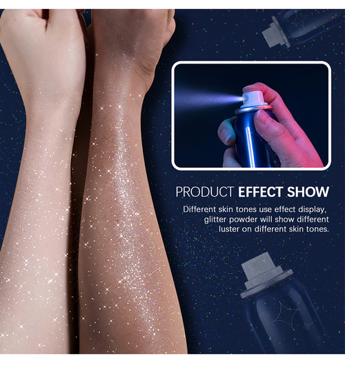 Glitter Spray Factory Wholesale Vegan Highlighter Shiny Long Lasting Face Hair Body Spray Glitter Shimmer Party Clothes