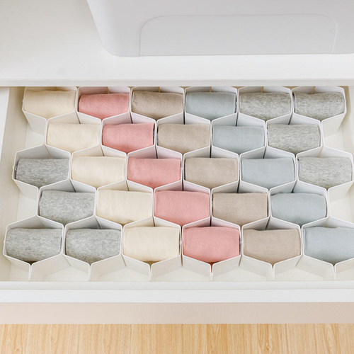 Plastic Honeycomb-Style Adjustable Drawer Organizer Dividers Can Be Cut Freely Combined Organize Underwear Socks Storage