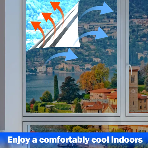 Window Privacy Film, Static Cling Removable Window Tint, Sun and UV Blocker for Glass Doors, Reflective Mirror Privacy Film