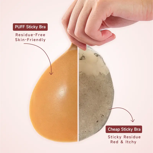 Sticky Bra – VIRAL No.1 Push-up Sticky Bra, Waterproof & Sweat-proof Invisible Bra, Reusable Silicone Adhesive Bra for Women, Includes Storage Board & Replaceable Pads