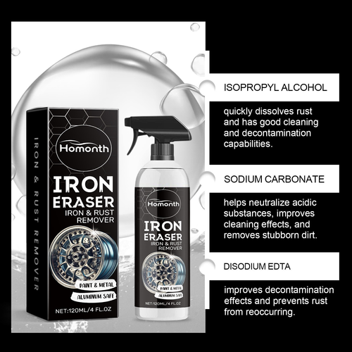 Car Rust Remover Cleaner Tire Rust Stain Removal Spray Auto Surface Decontamination Cleaning Renovation Care Liquid