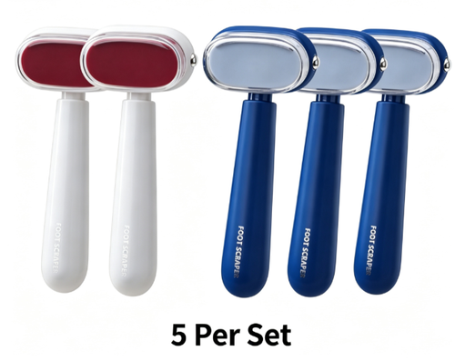 5pcs 2-in-1 Portable Foot File with Dual Sides, Stainless Steel Blade&Fine Grit Surface Mini Callus Remover for Heel&Dead Skin