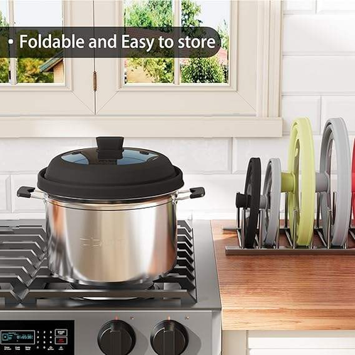 Microwave Splatter Cover Collapsible Silicone Microwave Plate Cover with Glass for Food Splatter Guard Lid