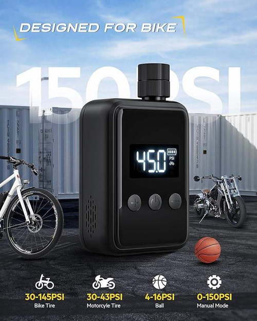 Portable Wireless Electric Air Compressor Pump Presta Valve Adapter for Car and Bicycle Tire Inflator Made of Durable