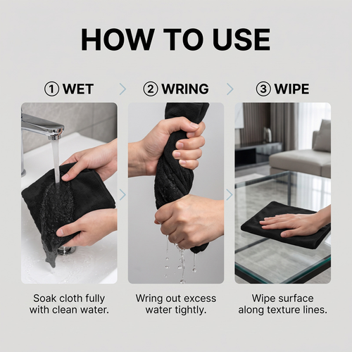Multi-Purpose Cleaning 5 PCs Magic Cleaning Cloth Highly Absorbent Lint-Free Reusable Microfiber for Kitchen Car House Holding