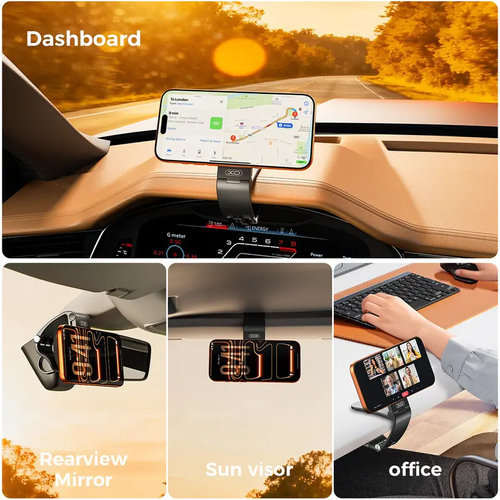 Magnetic Car Phone Mount, Hands Free Cell Phone Holder Clip Car Accessories fit 95° Adjustable Car Phone Holder for Magsafe Phone Holders
