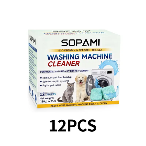 Washing Machine Cleaner Tablets 12 pack pet safe eco friendly cleaning tablets neutralizes pet related odors deep cleans grime keeps washing machine fresh easy to use
