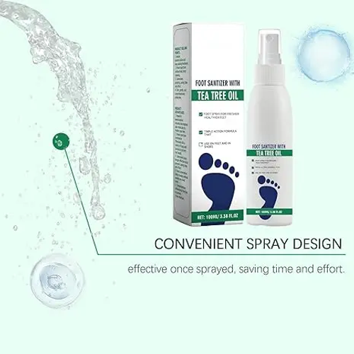 (2 bottles)Tea Tree Oil Foot Spray - Plantar Moisturizing Deodorant for Odor Control & Dry Feet Care, Natural Foot Sanitizer with Antifungal Properties,Ximonth Clear Foot Sanitizer Spray,for Foot & Shoe Freshness