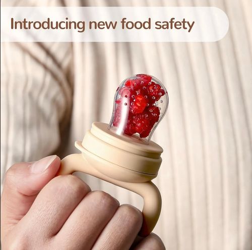 2 Pack Silicone Baby Fruit Feeder with Mini Freezer Tray, Breastmilk Popsicle Molds for Baby Teething Relief, Teethers, Fresh Food Feeder for Safe Infant Self Feeding