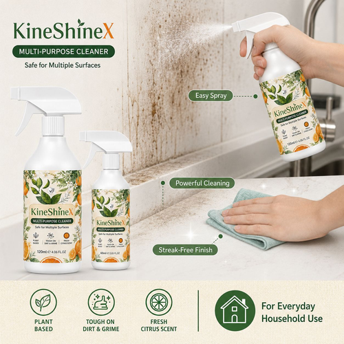 Multifunctional Cleaning Spray for Kitchen and Bathroom: Countertops, Sinks, Tiles, and Glass – Removes Grease and Limescale