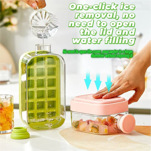 800ML(2pcs) Ice Cube Tray With Straw 2 in 1 Ice Cube Bottle Portable Silicone Ice Cube Maker Reusable Icecup Ice Cube Mold Tool