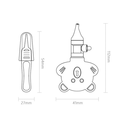 Cute Bear Baby Nasal Aspirator New Manual Silicone Pump-Type Anti-Reverse Flow Nasal Eco-Friendly Food Grade Safety