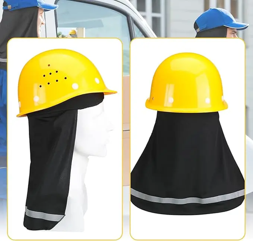 4 Pieces Hard Hat Sun Shade with Neck Flap, Cooling Skull Cap for Outdoor Work, Fishing & Hiking