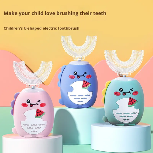 U-Shaped 360° Kids Toothbrush Rechargeable Automatic Electric Soft Bristles for Children