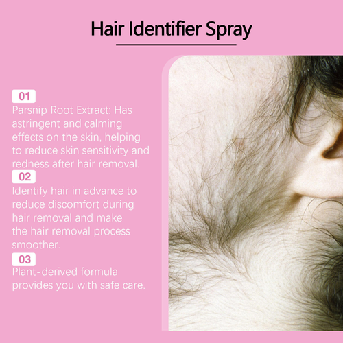 Hair Identifier Face Shaving Spray, Skin Care Hair Identifier Spray Hair Identify Dermaplaning Spray with 4 Razors