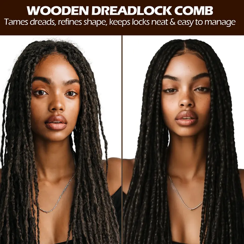 Loc Brush for Dreads, Comfortable Massage Comb, Sandalwood Scraping Massage Wide Tooth Hair Comb for Microlocs, Elegant Wood, Love At First Find Dreadlock Care