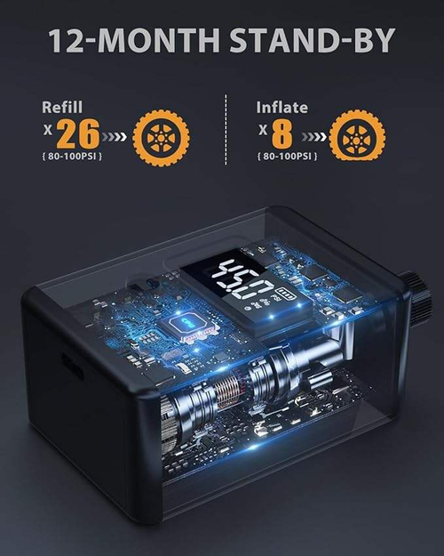 Portable Wireless Electric Air Compressor Pump Presta Valve Adapter for Car and Bicycle Tire Inflator Made of Durable