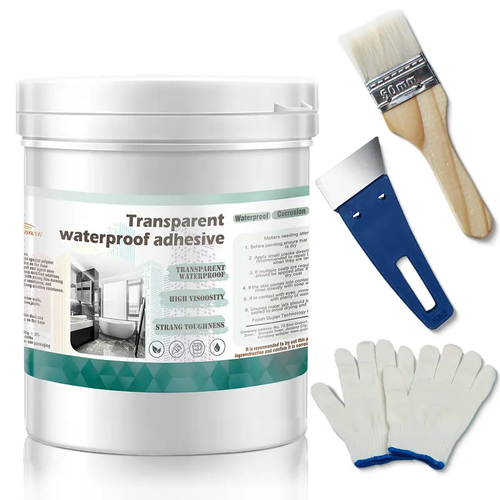 Transparent Waterproof Coating, Invisible WaterproofAgent ,Transparent Waterproof Sealan, Indoor & Outdoor Waterproof Coating Concrete Sealant Super Strong Adhesion rubber