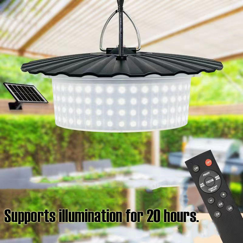 Solar Pendant Light 244led 5 Modes IP65 Waterproof Shed Lamp Motion Sensor Indoor Outdoor Lighting