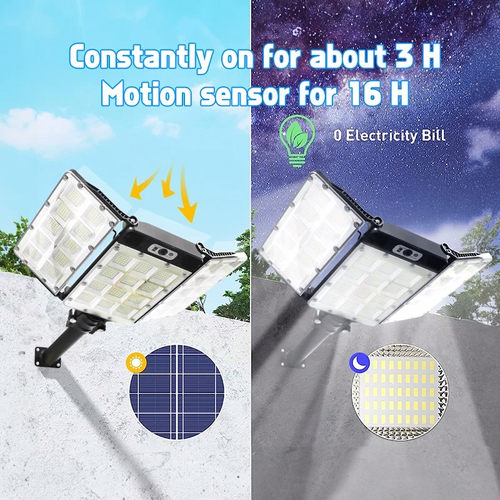 Foldable Solar LED Light With Remote Control 800 LED 3 Modes Human Body Induction Outdoor Solar Wall Lamp for Garden Yard Garage