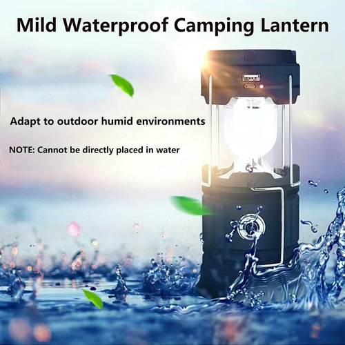 Solar Camping Lantern 2-Pack - Rechargeable LED Lights, Magnetic Base & Foldable Hanging Hook- Collapsible Lamp Battery Powered Perfect for Power Outages, Hiking, Emergencies Adjustable Flashlight Adjustable Tactical