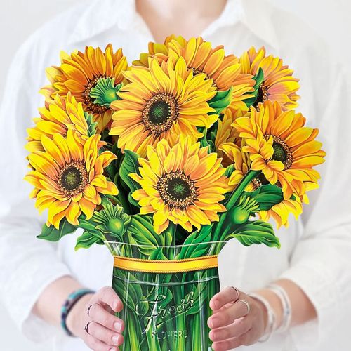 Sunflowers in Clear Vase