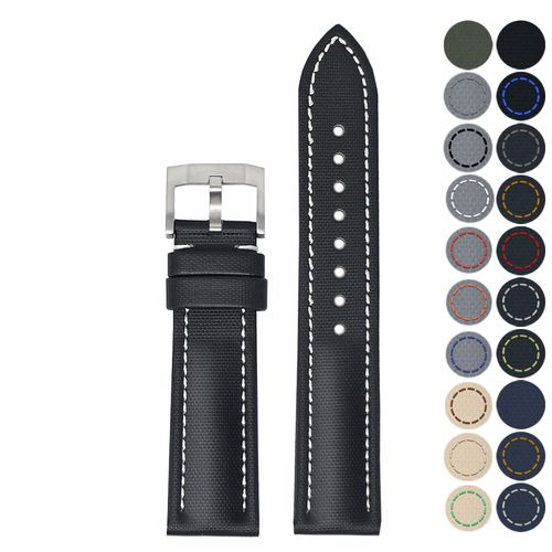 ⌚⌚⌚advanced Nylon waterproof fabric strap Elegant black Width 20mm