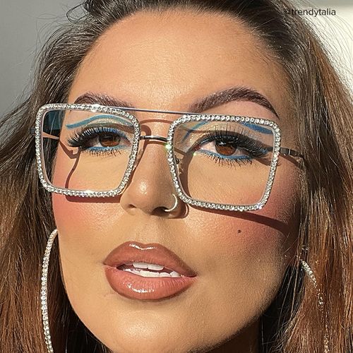 👓👓👓Diamond Luxury Sunglasses Women Sunglasses Pearl Classic Retro Fashion Large Frame Rhinestone Sunglasses