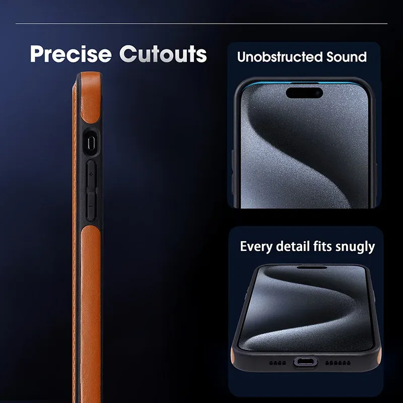 New Design High Quality Full-Coverage Shockproof Leather Magnetic Stand Phone Case for Samsung S24
