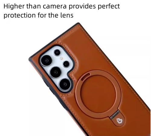 New Design High Quality Full-Coverage Shockproof Leather Magnetic Stand Phone Case for Samsung S24