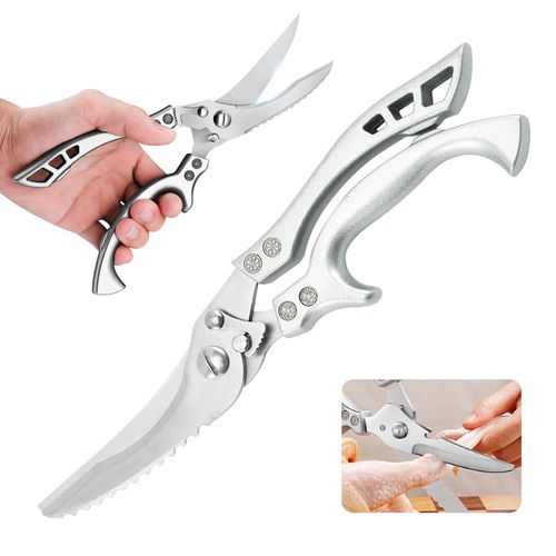 Powerful Stainless Steel Kitchen Scissors with Aluminum Handle Special Multi-Purpose Food Household Bone Cutting Scissors