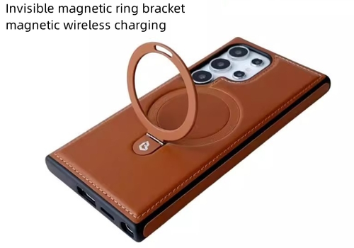 New Design High Quality Full-Coverage Shockproof Leather Magnetic Stand Phone Case for Samsung S24