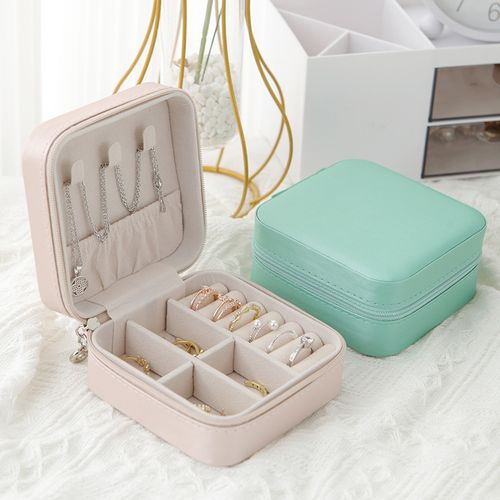PU leather Mini jewelry box Portable travel organizer